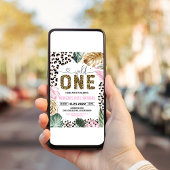 Wild One Leopard Print Jungle Geburtstag Einladung