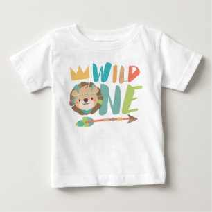 Wild One Lion and Arrow Boho Ein Jahr alt Baby T-shirt