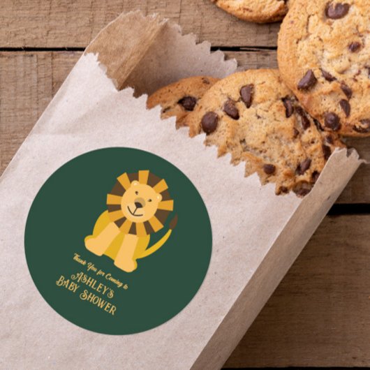 Wild One Lion Baby Shower Jungle Safari Gefallen Runder Aufkleber