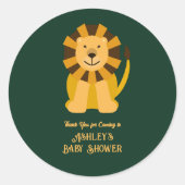 Wild One Lion Baby Shower Jungle Safari Gefallen Runder Aufkleber (Vorderseite)