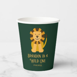 Wild One Lion Birthday Party Jungle Safari Pappbecher