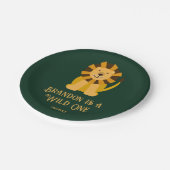 Wild One Lion Birthday Party Jungle Safari Pappteller (Schrägansicht)