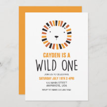 Wild One Lion boho Erster Geburtstag Einladung