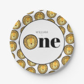 Wild One Lion Boys 1. Geburtstag Pappteller (Vorderseite)