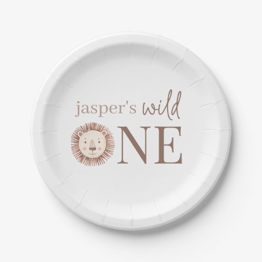 Wild One Lion Face Pappteller (Vorderseite)