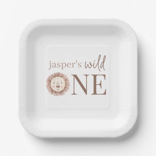 Wild One Lion Face Pappteller (Vorderseite)