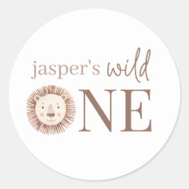 Wild One Lion Face Runder Aufkleber