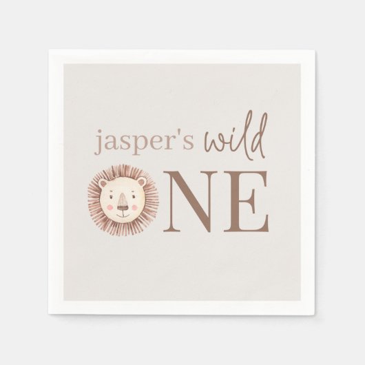 Wild One Lion Face Serviette (Vorderseite)