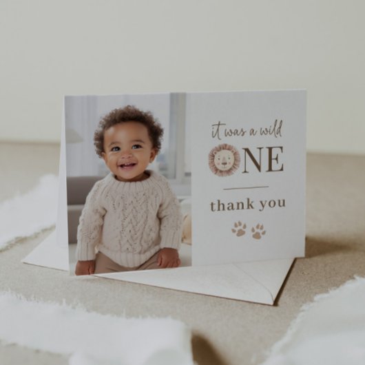 Wild One Lion Foto Danke Karte