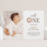 Wild One Lion Foto Einladung<br><div class="desc">Ein Aquarellliengesicht,  perfekt für Dschungel oder Safari Tier Thema Geburtstag Party!</div>