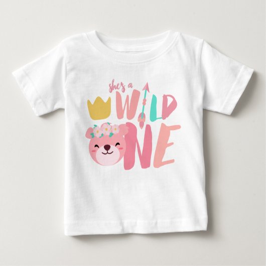 Wild One Lioness and Arrow | 1-jähriges Baby Baby T-shirt (Vorderseite)