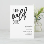 Wild One Modern Foto 1. Geburtstag Einladung (Stehend Vorderseite)