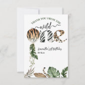 Wild One Modern Gender Neutral 1. Geburtstag Dankeskarte (Vorderseite)