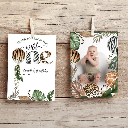 Wild One Modern Gender Neutral 1. Geburtstag Dankeskarte