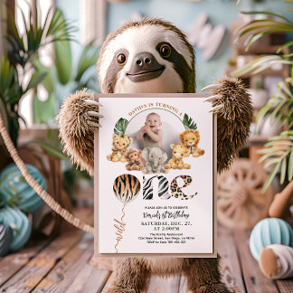 Wild One Modern Gender Neutral 1. Geburtstag Einladung