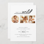 Wild ONE Modernes Foto 1. Geburtstag Einladung (Vorne/Hinten)