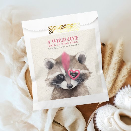Wild One Mohawk Raccoon Babydusche Geschenktütchen