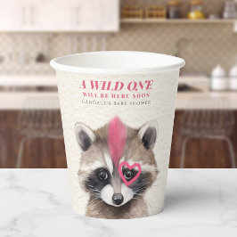 Wild One Mohawk Raccoon Babydusche Pappbecher