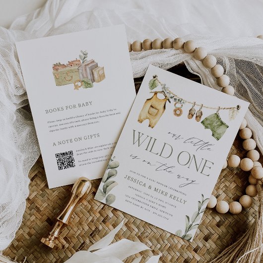 Wild One | Neutral Boho Safari Baby Dusche Einladung