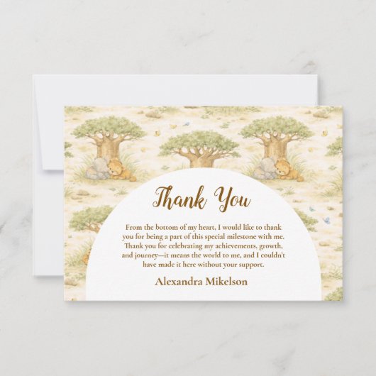 Wild One Neutral Safari First Birthday Dankeskarte (Vorderseite)