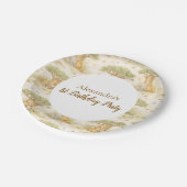 Wild One Neutral Safari First Birthday Pappteller (Schrägansicht)