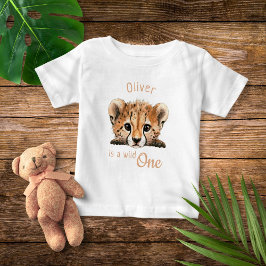 Wild One Niedlich Baby Cheetah Personalisiert Baby T-shirt