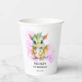 Wild One Niedlich Baby Dragon Fairytale 1. Geburts Pappbecher (Vorderseite)