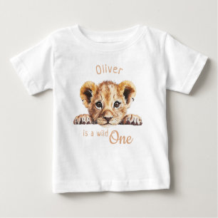 Wild One Niedlich Baby Lion Personalisiert Baby T-shirt