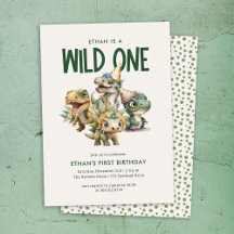 Wild One Niedlich Dinosaur Erste Geburtstagsparty