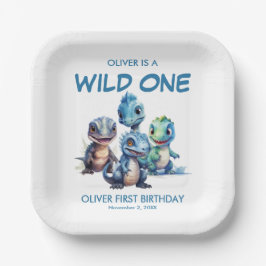 Wild One Niedlich Dinosaur Erste Geburtstagsparty Pappteller