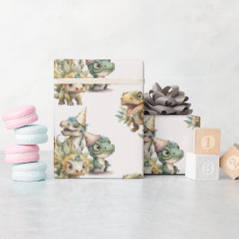 Wild One Niedlich Dinosaur Geburtstagsparty Geschenkpapier