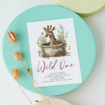 Wild One Niedlich Giraffe 1. Geburtstag Boho Anima