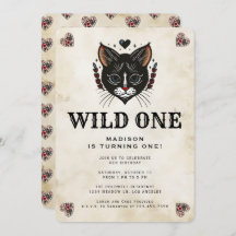 Wild One Niedlich Kitten Cat Rockabilly 1. Geburts