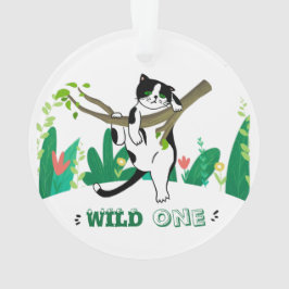 Wild One Niedlich Kitty Personalisiert Image Ornament