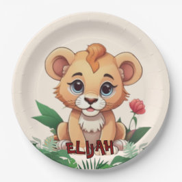 Wild One Niedlich Lion Jungle Theme Pappteller