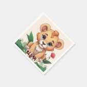 Wild One Niedlich Lion Jungle Theme Serviette (Ecke)