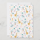 Wild One Niedlich Safari Animals Boy Baby Shower Einladung (Rückseite)