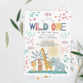 Wild One Niedlich Safari Animals Boy Baby Shower Einladung