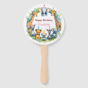 Wild One Niedlicher Tiere Balloon Boy Birthday Par Fächer