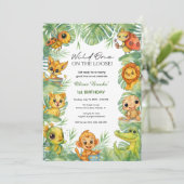 Wild One on the loose! | Boy 1st Birthday Invite Einladung (Stehend Vorderseite)