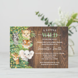 Wild One on Way Rustic Safari Baby Shower Einladung