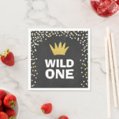 Wild one Paper Napkin Gold Crown Erster Geburtstag Serviette (Beispiel)