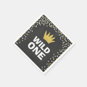 Wild one Paper Napkin Gold Crown Erster Geburtstag Serviette (Ecke)
