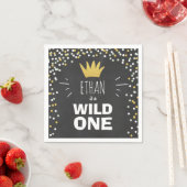 Wild one Paper Napkin Gold Crown Erster Geburtstag Serviette (Beispiel)