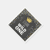 Wild one Paper Napkin Gold Crown Erster Geburtstag Serviette (Ecke)