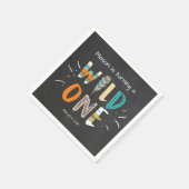 Wild one Paper Napkin Tribal Boy Birthday Feathers Serviette (Ecke)