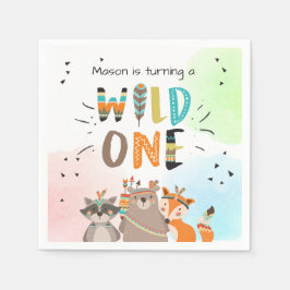 Wild one Paper Napkin Tribal Woodland Tiere Boy Serviette