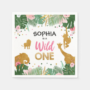 Wild-One Paper Napkins Wild-Jungle-Tiere Mädchen Serviette