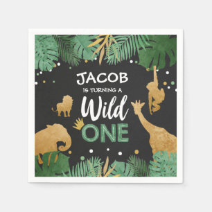Wild One Paper Napkins Zoo Wilde Jungle Tiere Serviette