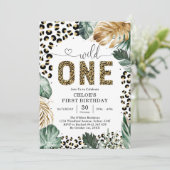 Wild One Party Animals 1st Birthday Invitation Einladung (Stehend Vorderseite)